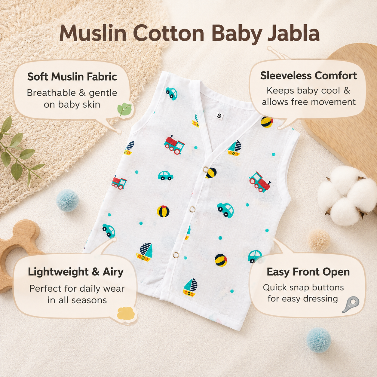 100% Premium Jabla for newborn Babies 0-3 months set of 5 pieces