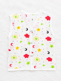 Newborn Muslin Baby Jabla Sun Moon Print
Soft Cotton Sleeveless Baby Vest India
Breathable Muslin Baby Clothing for Newborns
Star Print Baby Jabla Online India
Cute Celestial Theme Baby Vest
