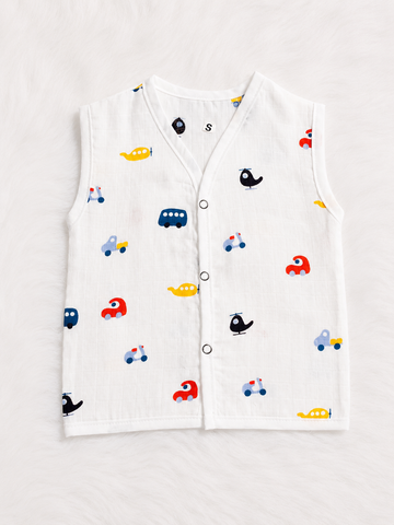 Newborn Muslin Cotton Vehicle Print Baby Jabla
Soft Sleeveless Baby Vest with Car Print
Muslin Baby Clothing India for Newborns
Breathable Cotton Jabla for Infants
Vehicle Theme Baby Muslin Vest
muslin baby jabla
vehicle print baby jabla
newborn baby vest
muslin cotton baby vest
sleeveless baby jabla
baby jabla online India
baby clothes India
newborn clothing
muslin baby wear
cotton baby vest
infant clothing
breathable baby clothes
newborn summer wear
baby transport print vest
baby cotton jabla
soft baby cl