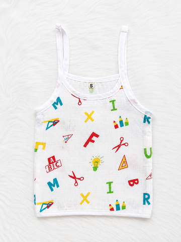 baby muslin camisole
alphabet print baby vest
educational print baby clothes
newborn cotton camisole
muslin baby clothing
baby sleeveless top
newborn summer wear
cotton baby vest
newborn baby clothes India
muslin cotton baby wear
soft newborn clothing
breathable baby clothes
baby learning print clothes
infant camisole vest
newborn essentials India
baby daily wear
unisex baby clothing
muslin vest for newborn